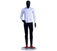 Eurotondisplay MC-1Black Mannequin de vitrine Homme Couleur de Peau Noir et Mat Abstrait Egghead Plaque de métal Haute qualité