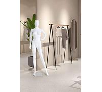 Eurotondisplay Neu Haut de gamme Femme féminine Masculine belle abstraite Blanc Mannequin de vitrine en mat avec nez et bouche formés (Femme LF6-6 blanc mat)