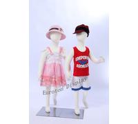 Eurotondisplay R4x2. 2 mannequins enfant 95cm corps flexible mannequin kids tissu coton deux enfants mannequins d'étalage