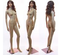 Eurotondisplay SF-10 Mannequin Femme 2 Perruques gratuites Cheveux Longs Belle Couleur de Peau Plaque de métal