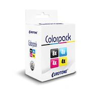 Eurotone (20er Set (8xK+4xC+4xM+4xY) Compatible pour Epson T0551 - T0554 • 20x Compatible Druckerpatrone Compatible pour Epson T-0551 T-0552 T...
