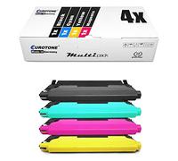 Eurotone 4er Set Premium Laser Toner Compatible pour Samsung CLP 320 325 / CLX 3180 3185 - CLT K4072S C4072S Y4072S M4072S Premium Alternative - Black Noir + Cyan + Magenta + Yellow Jaune
