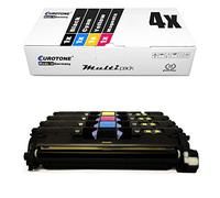 Eurotone 4er Set Premium Laser Toner Print Cartridge pour HP Color LaserJet 1500 2550 L LN N TN + 2820 2840 N AIO - Compatible à Q3960A Q3961A Q3962A Q3963A