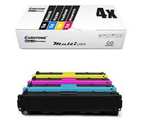 Eurotone 4er Set Print Toner Cartridge Compatible à HP 131X 131A & CF210X CF210A CF211A CF212A CF213A - pour Laserjet Pro 200 M251N M251NW + M276N M276NW