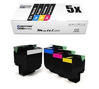 Eurotone 5X XL Toner dans Le Set Compatible pour Lexmark CS 421 521 622 CX 421 522 622 625 dn adn ade remplacé 78C0X10 20 30 40