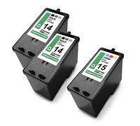 Eurotone Jeu de 3 Cartouches d'encre compatibles pour Lexmark 14XL 18C2080E 15XL 18C2110E remplace X2600 X2620 X2630 X2650 X2670 - 2X Noir & 1x Couleur
