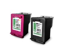 Eurotone Lot de 2 cartouches d'encre compatibles avec HP 303 Envy Photo 6200 Series, remplace 303XL Noir + Couleur