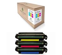 Eurotone Lot de 3 toners compatibles avec HP Color Laserjet Enterprise CP 5525 comme CE271A-73A CE271A-CE273A 650A Color