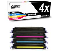 Eurotone Lot de 4 toners compatibles avec HP Laserjet CP2600, remplace Q6000A-03A 124A