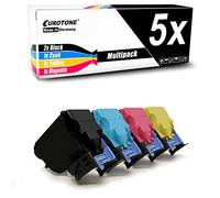 Eurotone Lot de 5 cartouches de toner de rechange pour Konica Minolta Bizhub C25, équivalent de TNP27, noir, cyan, magenta, jaune