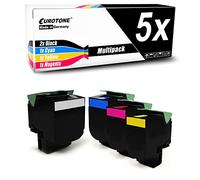 Eurotone Lot de 5 toners XXL compatibles avec Lexmark CS310 CS410 CS510 remplace 702H