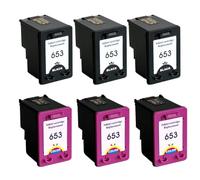 Eurotone Lot de 6 cartouches d'encre 653XL compatibles avec HP DeskJet Plus Ink Advantage 6075 6475 3YM75AE + 3YM74AE