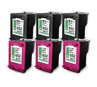 Eurotone Lot de 6 cartouches d'encre compatibles avec HP 652 DeskJet Ink Advantage 3835 - Remplace 652 BK, 652C CMYK - Noir, Cyan, Magenta, Jaune