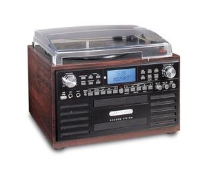 EUROtops Système de musique DAB+ avec graveur CD, tourne-disque et plateau cassette