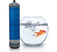 Eurotre Co2 Cylindre jetable Bouteille de réserve remplie de 600 gr de gaz carbonique Filetage M10x1 Fertilisation d'aquariums, 1 pièce