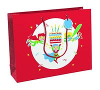 Eurowrap 32406-6C - Un Sac Cadeau Excellia- Format Shopping - 37,3x11,8x27,5 cm - 210g - Motif : Super-héros anniversaire - Emballage Cadeaux, idéal pour : Jeux Société, Puzzles
