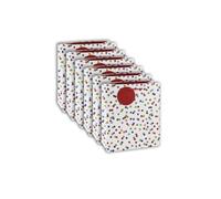 Eurowrap 26988-3Cpack - Un lot de 6 Sacs Cadeaux Excellia- Format Moyen - 21,5x10,2x25,3cm - 210g - Motif : Pois Multicolors Sur Kraft- Emballage Cadeau, Idéal pour : Livre, Jeu, Petits cadeaux