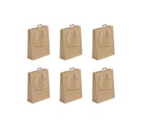 Eurowrap 28800-0Cpack - Un lot de 6 Sacs Cadeaux Kraft - Format Pocket - 17x6x22cm - 210g - Emballage Cadeau Kraft, Emballage, Idéal pour : Livre De Poche, Petits Cadeaux, Parfum, Alimentaire