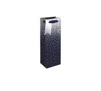 Eurowrap 30864-4Cpack - Un lot de 6 sacs cadeaux Excellia- Format Bouteille - Dimensions : 12,7x9x35,5 cm - 210g - Motif : Etoile Argentées Sur Fond Argenté - Emballage Cadeaux, Bouteille