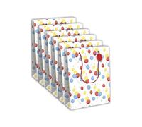 Eurowrap - 32409-2Cpack - Un lot de 6 sacs cadeaux anniversaire - Grands formats 26,5x14x33cm - Ballons - Qualité supérieure, résistant :210g - idéal pour : jeux de société, puzzles, coffrets
