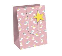 Eurowrap - 32466-3C - Un sac cadeau enfants - Format moyen 21,5x10,2x25,3cm - Licornes - Qualité supérieure, résistant :210g - idéal pour : livre, jeux, petits coffrets