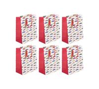 EUROWRAP 32472-2Cpack - Lot 6 sacs Large 26,5x14x33cm - 210g - Voitures
