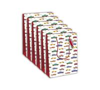 Eurowrap - 32472-2Cpack - Un lot de 6 sacs cadeaux enfants - Grands formats 26,5x14x33cm - Voitures - Qualité supérieure, résistant :210g - idéal pour : jeux de société, puzzles, coffrets
