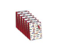 Eurowrap - 32472-3Cpack - Un lot de 6 sacs cadeaux enfants - Formats moyens 21,5x10,2x25,3cm - Voitures - Qualité supérieure, résistant :210g - idéal pour : livre, jeux, petits coffrets