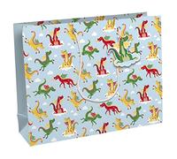 Eurowrap 32475-6C - Un Sac Cadeau Excellia- Format Shopping - 37,3x11,8x27,5 cm - 210g - Motif : Dragons - Emballage Cadeaux, idéal pour : Jeux Société, Puzzles