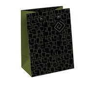 Eurowrap 32478-3C - Un Sac Cadeau Excellia- Format Moyen - 21,5x10,2x25,3cm - 210g - Motif : Archi design noir - Emballage Cadeau, Idéal pour : Livre, Jeu, Petits cadeaux