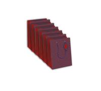 Eurowrap 32481-3Cpack - Un lot de 6 sacs cadeaux Excellia- Format Moyen - 21,5x10,2x25,3cm - 210g - Motif : Géométriques bleus verts sur fond rouge - Idéal pour : Livre, Jeu, Petits cadeaux