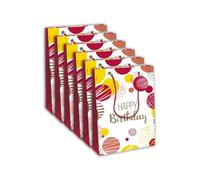 Eurowrap - 32484-2Cpack - Un lot de 6 sacs cadeaux anniversaire - Grands formats 26,5x14x33cm - Rose - Qualité supérieure, résistant :210g - idéal pour : jeux de société, puzzles, coffrets