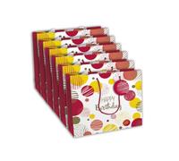 Eurowrap - 32484-6C - Un lot de 6 sacs cadeaux anniversaire - Grands formats 37,3x11,8x27,5cm - Happy Birthday, rose - Qualité supérieure, résistants:210g - idéaux pour puzzles, jeux, coffrets cadeaux