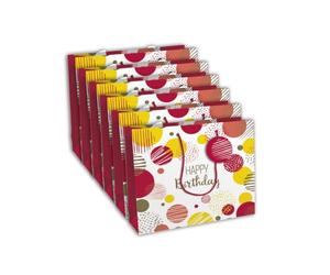 Eurowrap - 32484-6C - Un lot de 6 sacs cadeaux anniversaire - Grands formats 37,3x11,8x27,5cm - Happy Birthday, rose - Qualité supérieure, résistants:210g - idéaux pour puzzles, jeux, coffrets cadeaux