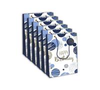 Eurowrap - 32487-2Cpack - Un lot de 6 sacs cadeaux anniversaire - Grands formats 26,5x14x33cm - Happy birthday - Qualité supérieure, résistant :210g - idéal pour : jeux de société, puzzles, coffrets