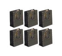 Eurowrap - 32490-3Cpack - Un lot de 6 sacs cadeaux adulte - Formats moyens 21,5x10,2x25,3cm - Géométrique - Qualité supérieure, résistant :210g - idéal pour : livre, jeux, petits coffrets