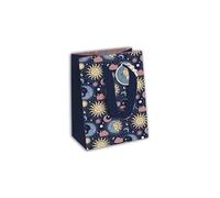 Eurowrap - 33865-3C - Un sac cadeau adulte - Format moyen 21,5x10,2x25,3cm - Astral, constellations - Qualité supérieure, résistant :210g - idéal pour : livre, jeux, petits coffrets