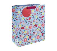 Eurowrap - 35410-2Cpack - Un lot de 6 sacs cadeaux adulte - Grands formats 26,5x14x33cm - Fleurs kitsch - Qualité supérieure, résistant : 210g - idéal pour : jeux de société, puzzles, coffrets