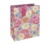 Eurowrap - 36566-2Cpack - Un lot de 6 sacs cadeaux adulte - Grands formats 26,5x14x33cm - Fleurs - Qualité supérieure, résistant : 210g - Kraft - idéal pour : jeux de société, puzzles, coffrets