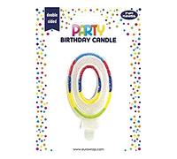 Eurowrap 6828-0C - Une Bougie Anniversaire - Chiffre 0 - Décoration Pour Gateaux, Topper Pour Gateaux, Anniversaires Enfants Et Adultes