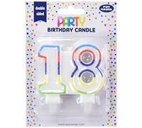 Eurowrap 6834-18C - Une Bougie Anniversaire - Nombre 18 - Décoration Pour Gateaux, Topper Pour Gateaux, Anniversaires Enfants Et Adultes