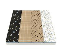 Eurowrap K-28818-BXC - Un Lot De 12 Mini Boites Assorties En Carton - Motif : Aspect Kraft, Géométrique, Bleu/Blanc/Noir - Idéal Pour : Boite à Bijoux, Boite Cadeau, Petite Boite de Rangement
