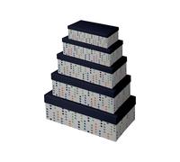 Eurowrap K-30753-BXC - Un lot de 5 boites d'emballage rectangles - Motifs : à pois - Dimensions : 23x15x9,5cm - à offrir pour des cadeaux toutes l'année, anniversaire, saint valentin, fêtes, Noël