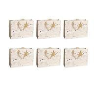 EUROWRAP - Lot 6 sacs Shopping 37,3x11,8x27,5cm - 210g - Merry Christmas