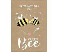 Eurowrap - "Queen Bee" - Carte de voeux, Fête des Mères Pack de 6 - Carton SG22561 (Taille unique) (Marron/Jaune/Noir)