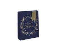 Eurowrap - X-29133-2Cpack - Un lot de 6 sacs cadeaux Noël - Grands formats 26,5x14x33cm - Courrone Noël - Qualité supérieure, résistant :210g - idéal pour : jeux de société, puzzles, coffrets