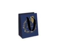 Eurowrap - X-29133-3Cpack - Un lot de 6 sacs cadeaux Noël - Formats moyens 21,5x10,2x25,3cm - Courrone Noël - Qualité supérieure, résistant :210g - idéal pour : livre, jeux, petits coffrets