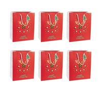 EUROWRAP X-29502-2Cpack-6 sacs Large 26,5x14x33cm - 210g - Merry Christmas