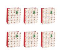 EUROWRAP X-29505-3Cpack-6 sacs M 21,5x10,2x25,3cm - 210g - Merry Christmas