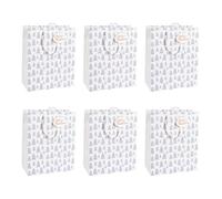 Eurowrap - X-29523-2Cpack - Un lot de 6 sacs cadeaux Noël - Grands formats 26,5x14x33cm - Sapins - Qualité supérieure, résistant :210g - idéal pour : jeux de société, puzzles, coffrets